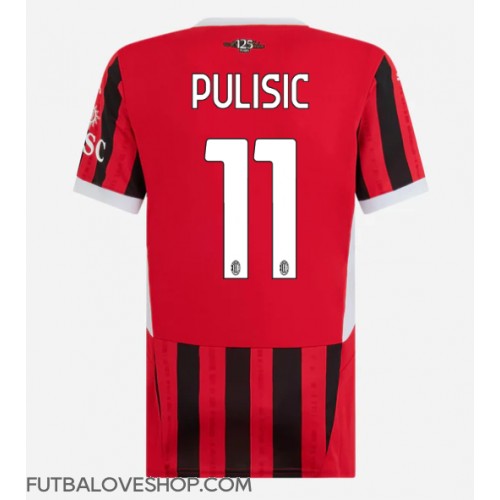 Dres AC Milan Christian Pulisic #11 Domáci pre Ženy 2024-25 Krátky Rukáv